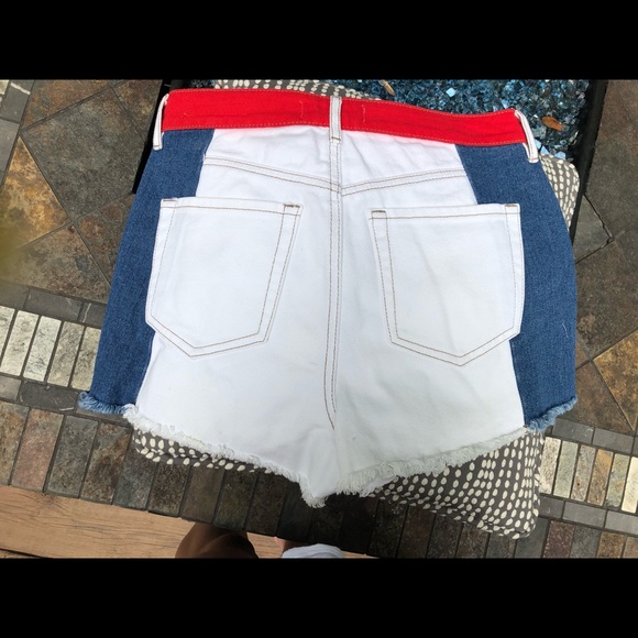 red white and blue jean shorts - Picture 6 of 6